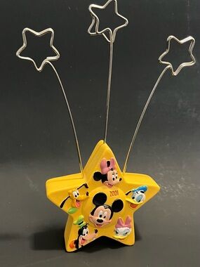 Disney Yellow Star Photo/Card Holder with Mickey & Friends